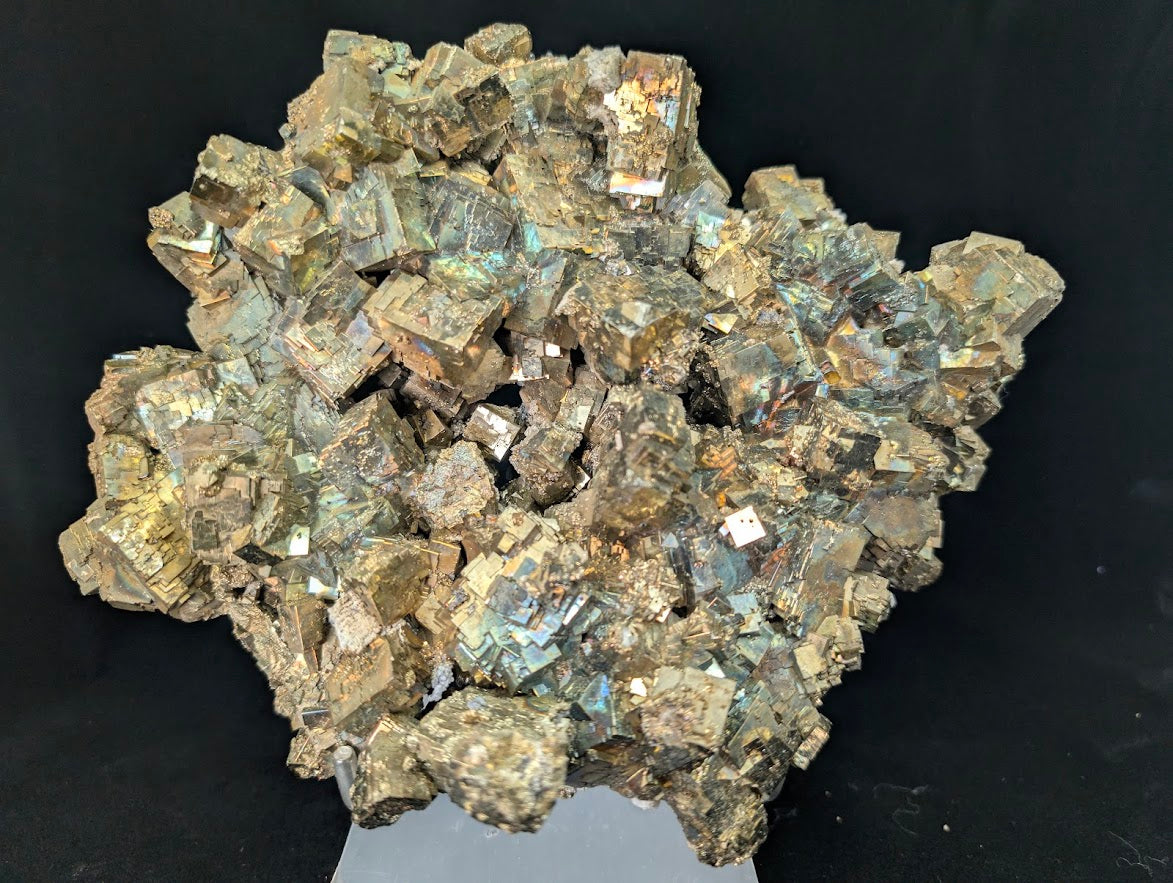 Premium Collectible: Rainbow Iridescent Pyrite Cluster from Daye, China