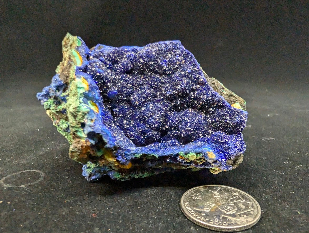 Azurite and Malachite Specimen from Liufengshan Mine – 3 x 2.5 inches