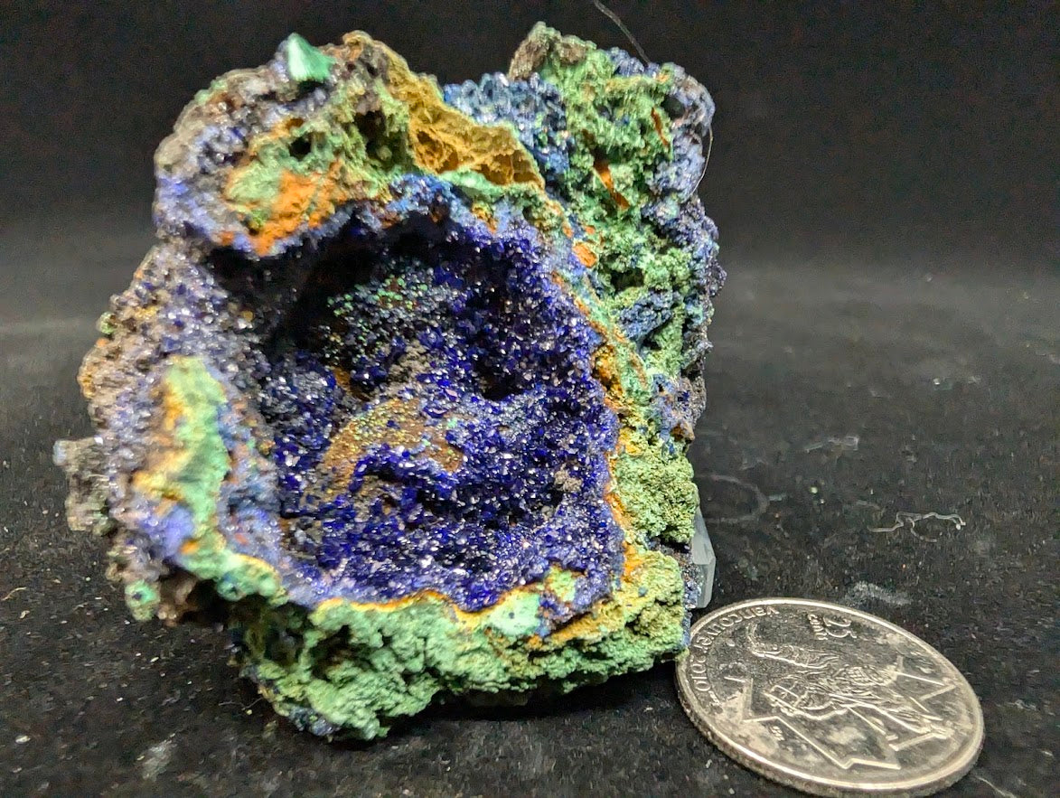 Azurite and Malachite Specimen from Liufengshan Mine – 2 x 1.75 inches, 64 grams