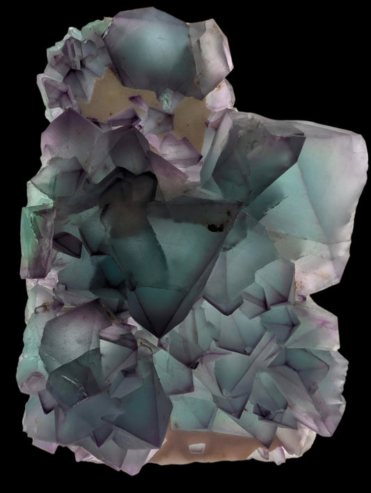 Rare De’an Fluorite Cluster – UV Reactive Green & Purple Crystal from Jiangxi, China