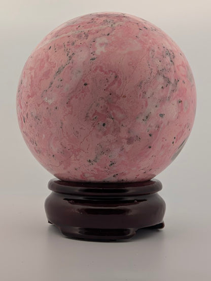 Pink Peruvian Rhodonite Sphere (D) – 80 mm / 925 g