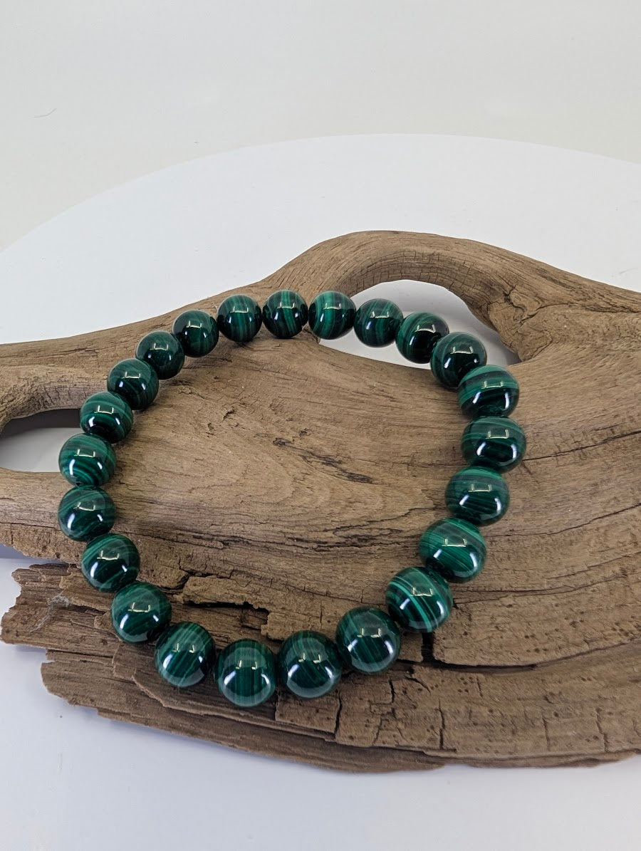 Natural Banded Malachite Bracelet – Premium 5mm &  8mm