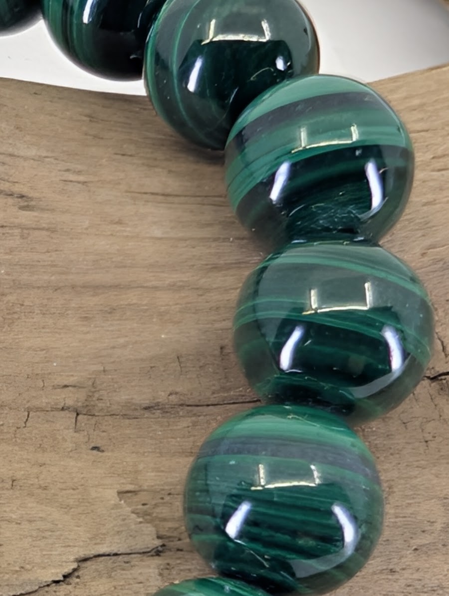 Natural Banded Malachite Bracelet – Premium 5mm &  8mm