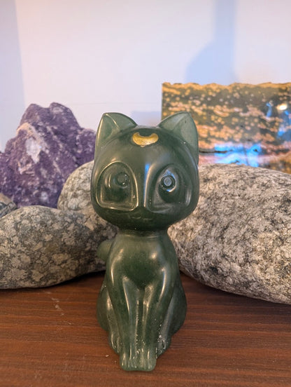 Luna Chat Chat Lune Sculptures Cristallines 7,6 cm - choisissez votre minéral