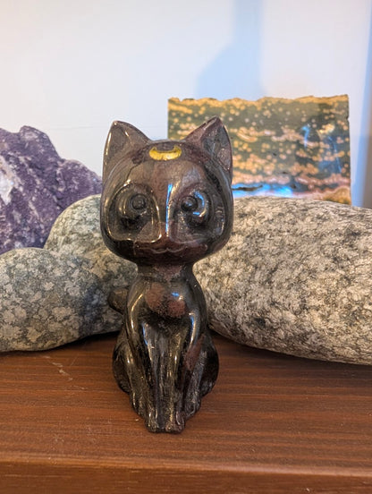 Luna Chat Chat Lune Sculptures Cristallines 7,6 cm - choisissez votre minéral