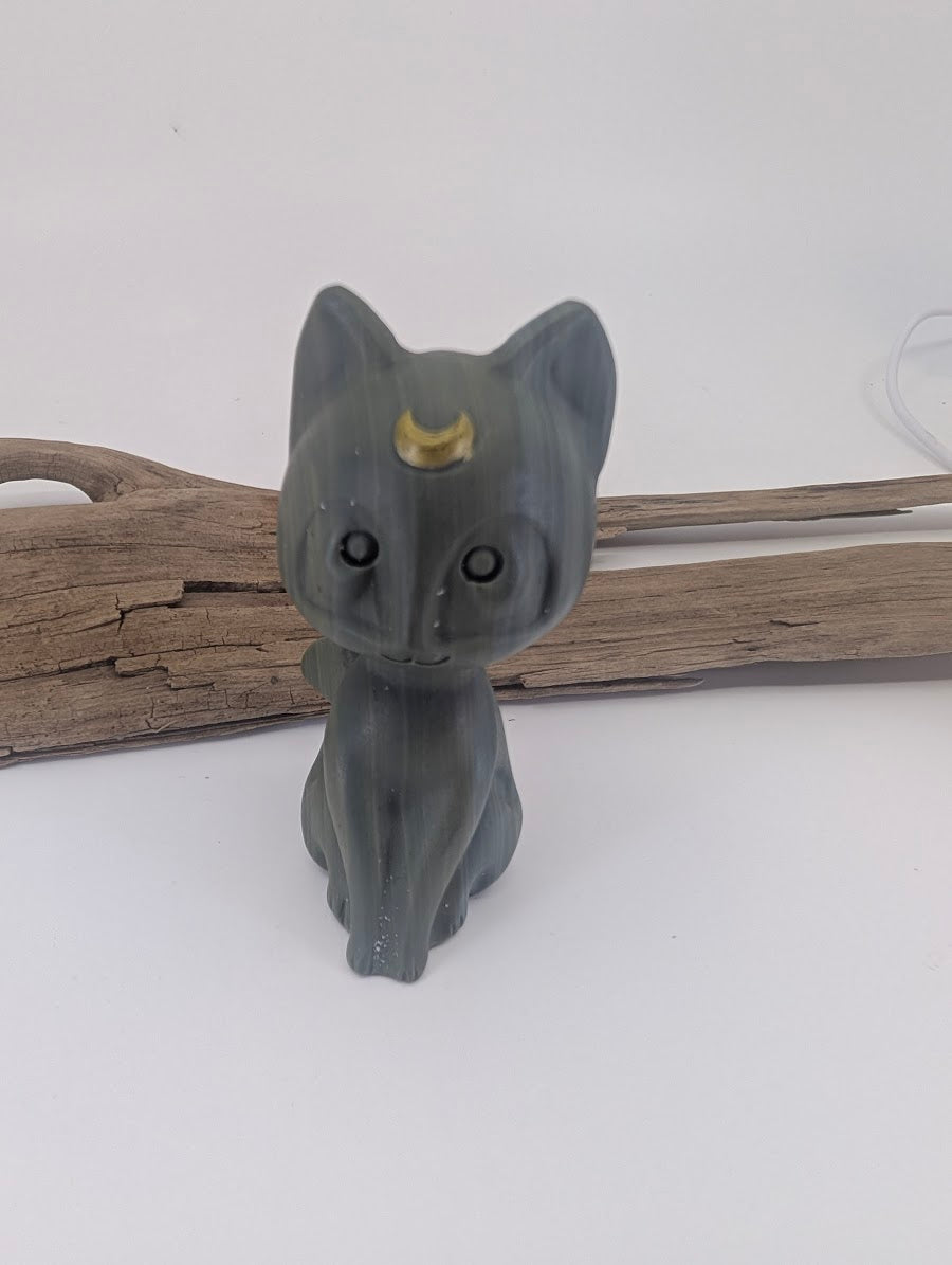 Luna Chat Chat Lune Sculptures Cristallines 7,6 cm - choisissez votre minéral
