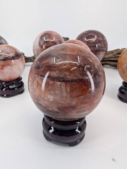 Fire Quartz Spheres (Hematoid Quartz) – Brazil