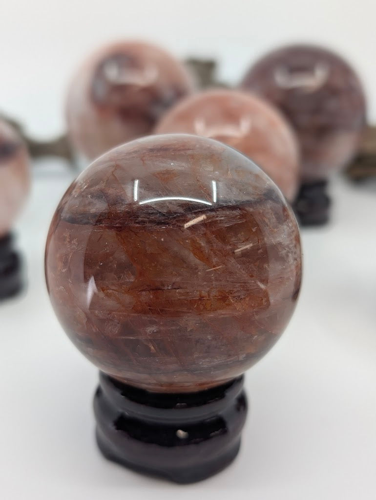 Fire Quartz Spheres (Hematoid Quartz) – Brazil