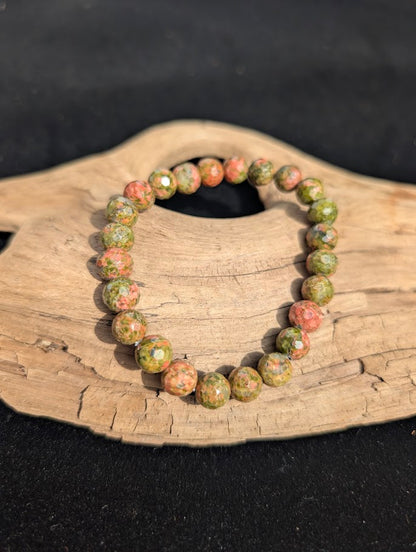 Unakite Faceted Bracelet (8mm)