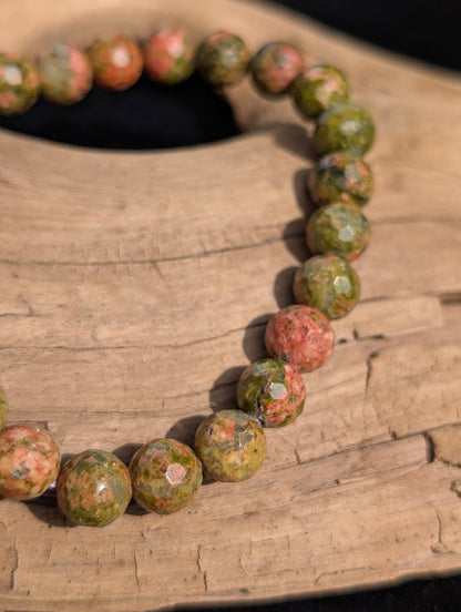 Unakite Faceted Bracelet (8mm)