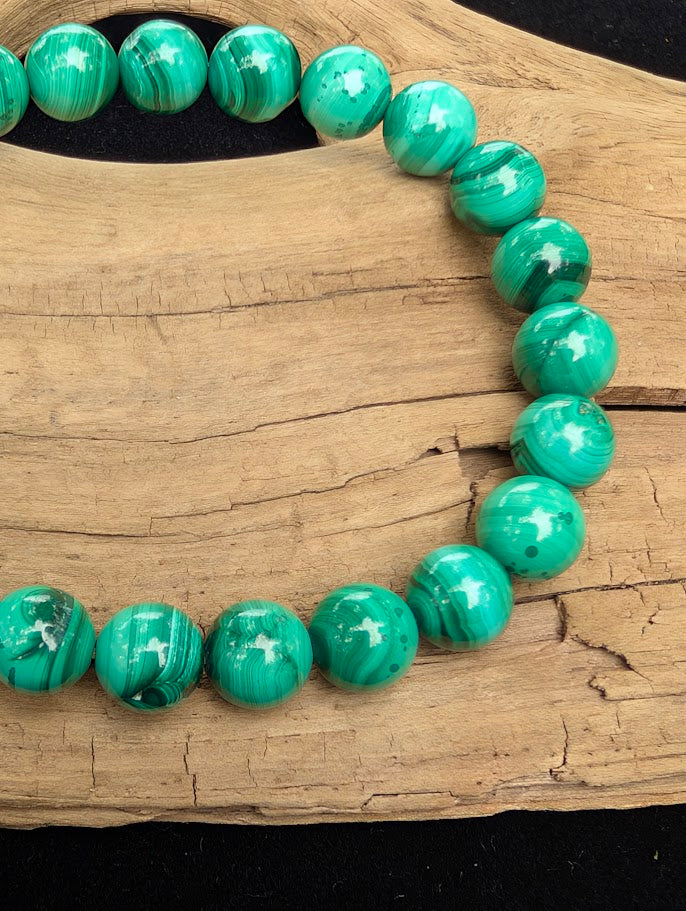 Malachite Beaded Bracelet (4mm, 6mm, 8mm)