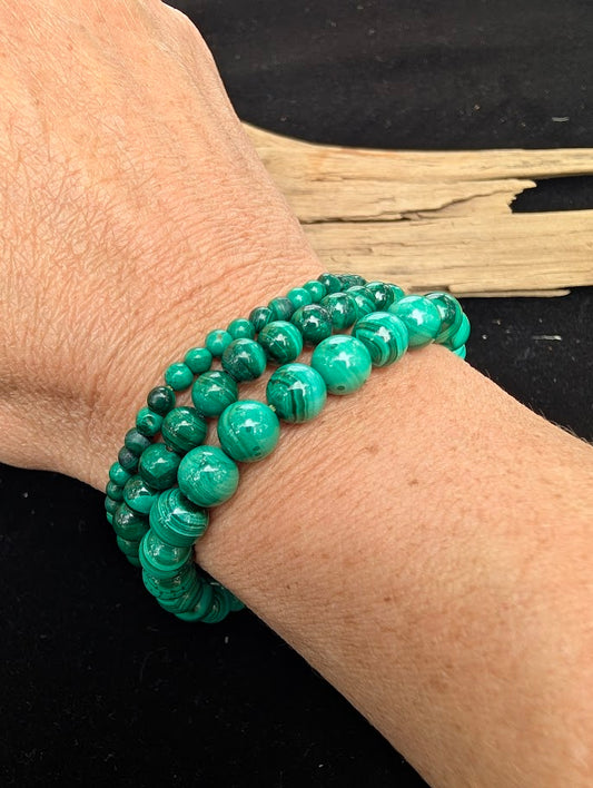 Malachite Beaded Bracelet (4mm, 6mm, 8mm)