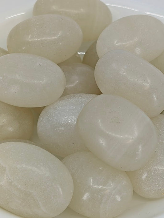 Close-up of Afghan Jade stones showing silky white texture