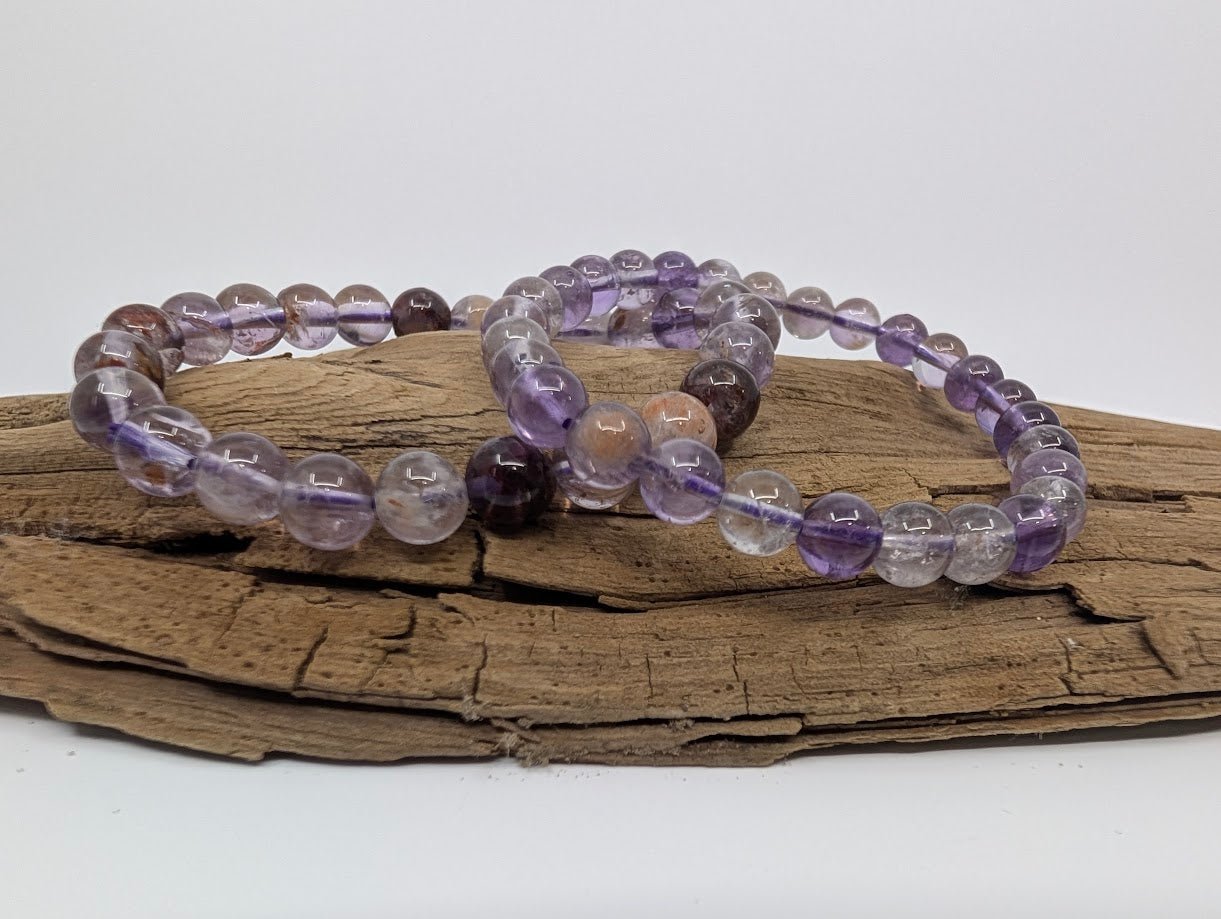 Amethyst Garden Quartz Bracelet — 6mm & 8mm - Legacy Crystals and Minerals