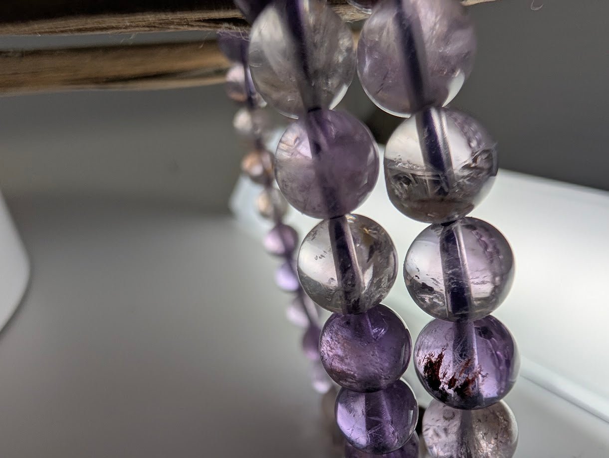 Amethyst Garden Quartz Bracelet — 6mm & 8mm - Legacy Crystals and Minerals