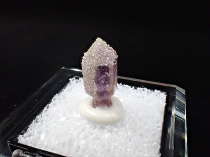 Amethyst Scepter with Analcime Overgrowth – Goboboseb Mountains, Namibia – Frosted Sparkle Specimen (21mm) - Legacy Crystals and Minerals