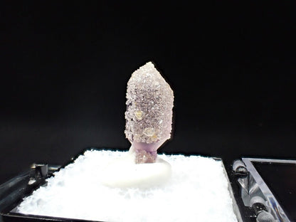 Amethyst Scepter with Analcime Overgrowth – Goboboseb Mountains, Namibia – Frosted Sparkle Specimen (21mm) - Legacy Crystals and Minerals