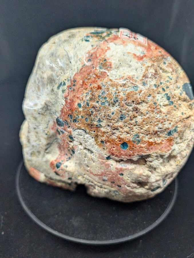 Left side profile with jasper veining and polished gemmy zones