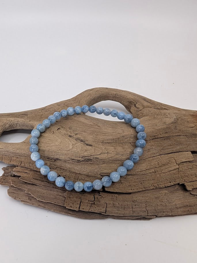 5mm natural aquamarine bracelet with soft sky-blue beads