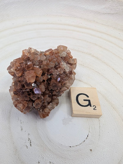 Natural 85g Sputnik Aragonite specimen from Morocco with architectural crystal structure.