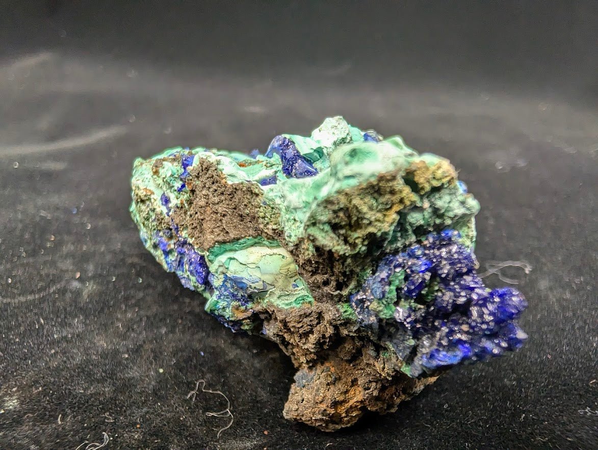 Azurite and Malachite Specimen from Liufengshan Mine – 2.25 x 1.75 inches, 78 grams - Legacy Crystals and Minerals