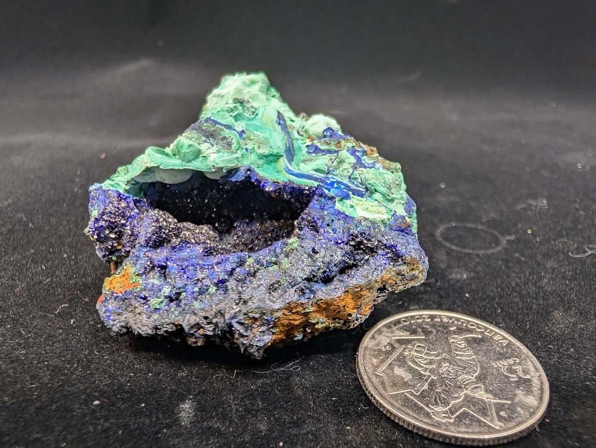 Azurite and Malachite Specimen from Liufengshan Mine – 2.25 x 1.75 inches, 78 grams - Legacy Crystals and Minerals