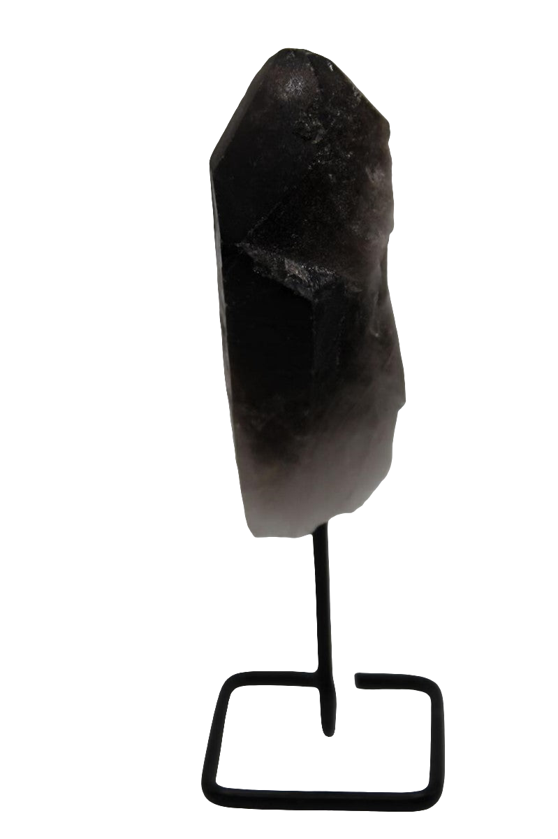 Smoky Quartz Crystal on Metal Stand – Garden/Phantom Inclusions, Brazil