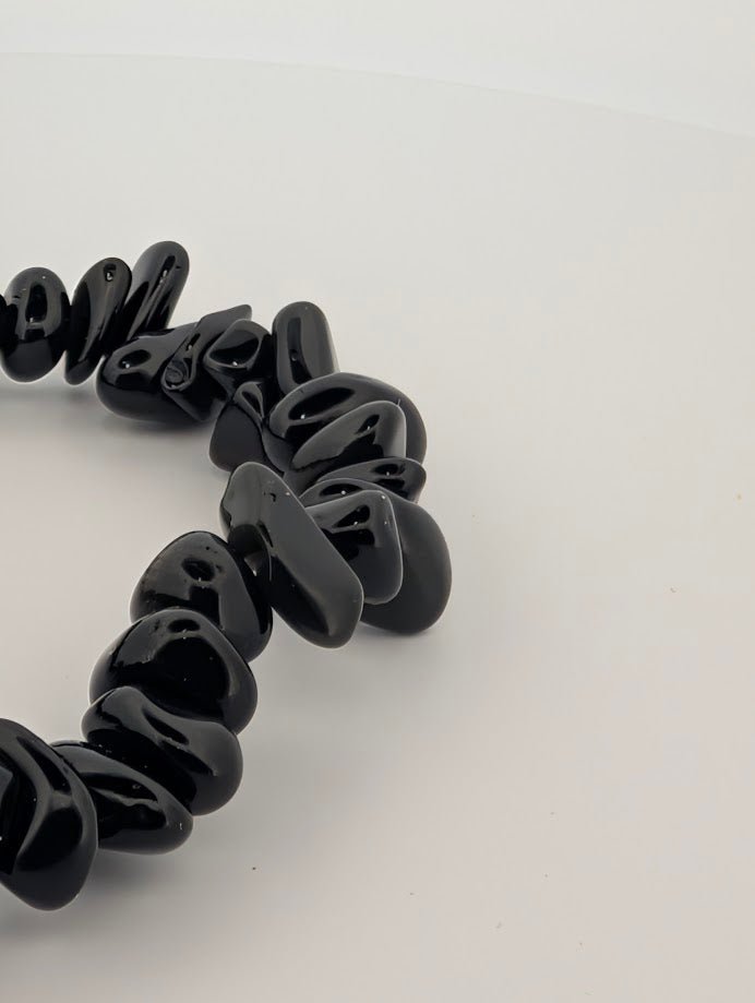 Black Obsidian Bracelet – Chip & 8mm Beads - Legacy Crystals and Minerals