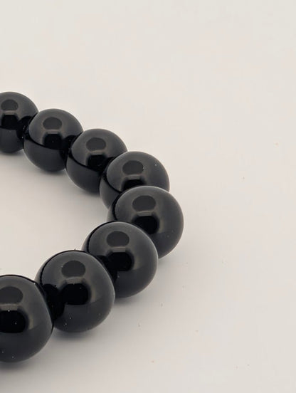 Black Obsidian Bracelet – Chip & 8mm Beads - Legacy Crystals and Minerals