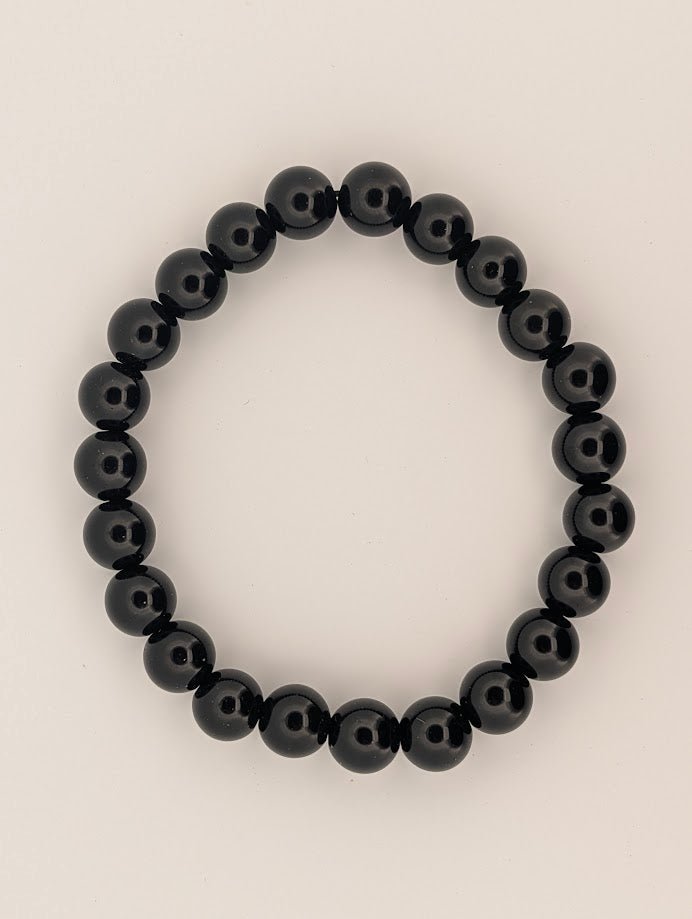 Black Obsidian Bracelet – Chip & 8mm Beads - Legacy Crystals and Minerals