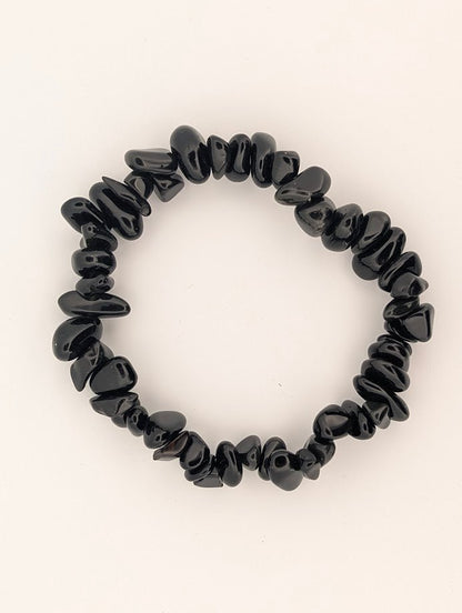 Black Obsidian Bracelet – Chip & 8mm Beads - Legacy Crystals and Minerals