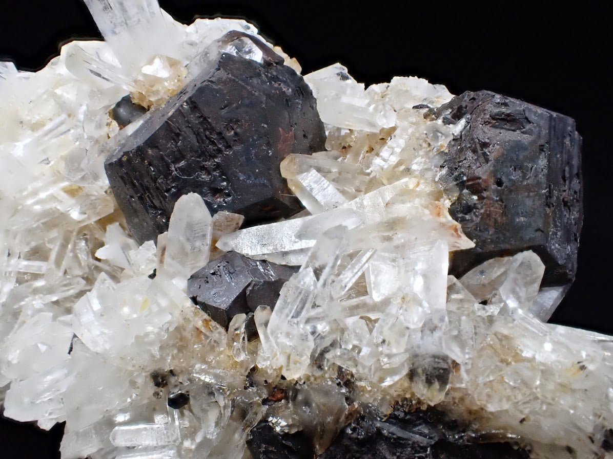 Black Pyrite and Quartz Cluster – Fengjiashan Mine, China (301g) - Legacy Crystals and Minerals