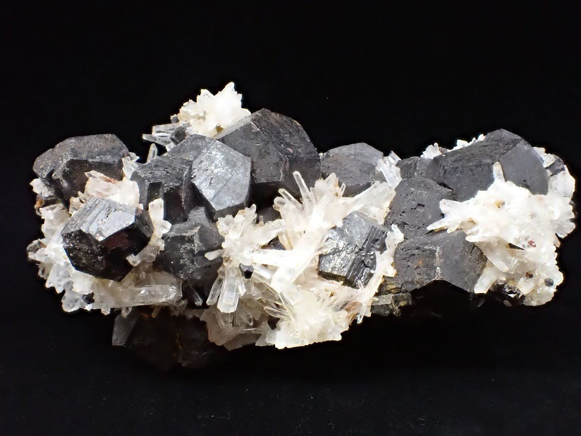 Black Pyrite & Quartz Cluster – Fengjiashan Mine (836g) - Legacy Crystals and Minerals