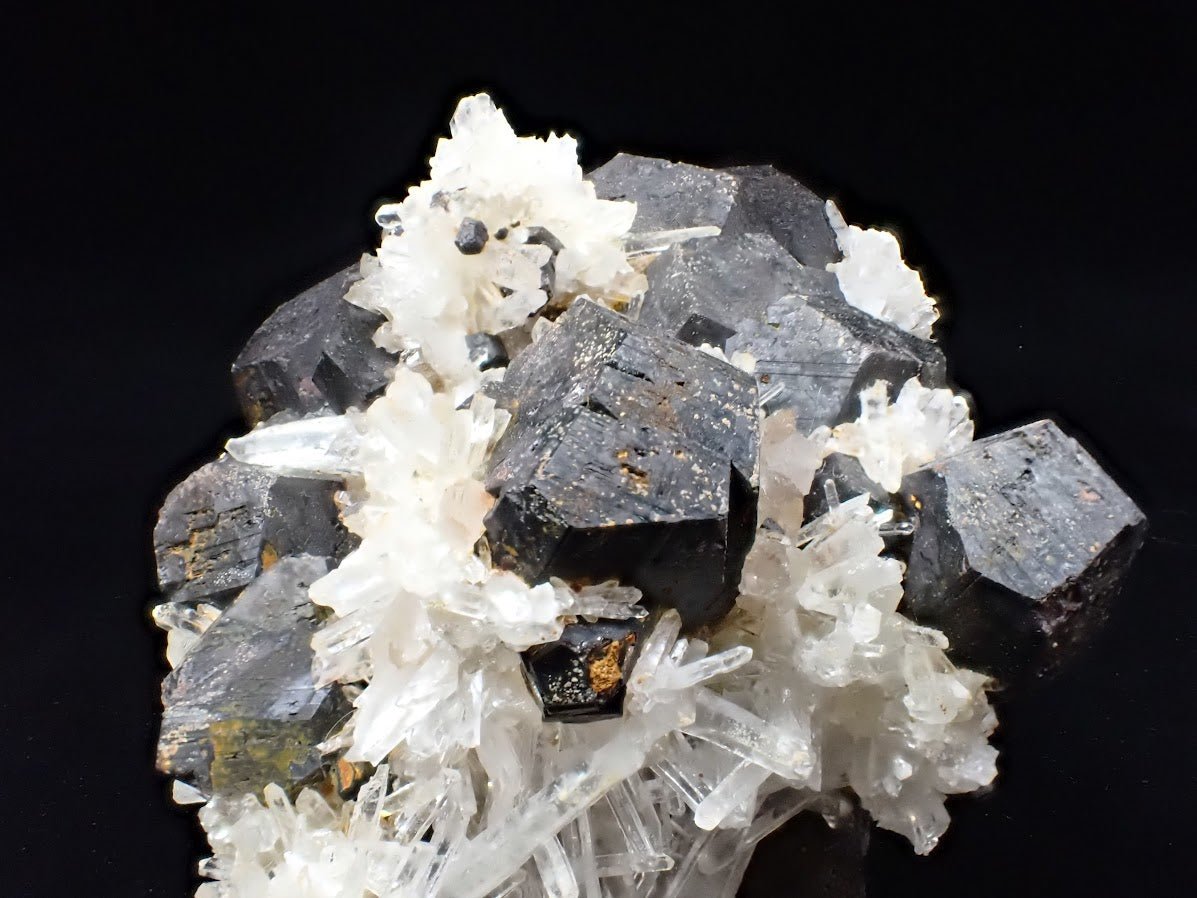 Black Pyrite & Quartz Cluster – Fengjiashan Mine (836g) - Legacy Crystals and Minerals