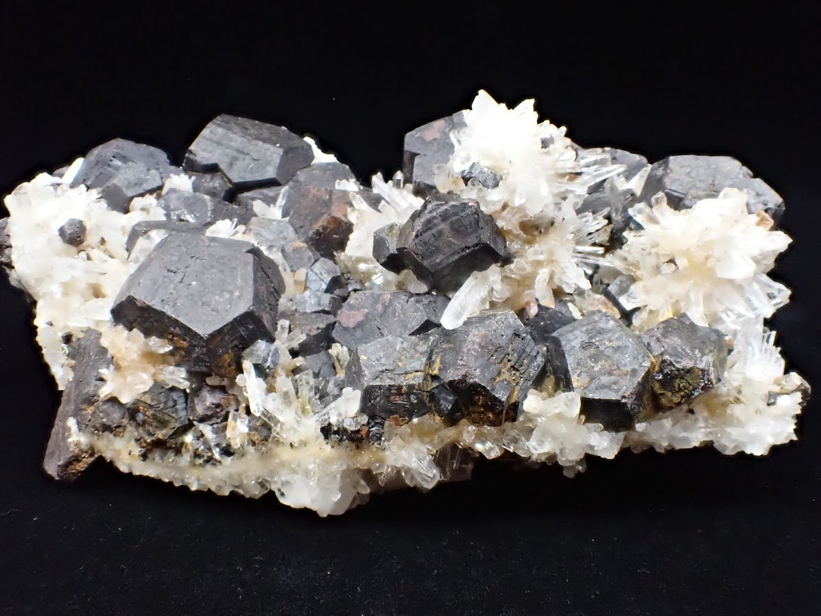 Black Pyrite & Quartz Cluster – Fengjiashan Mine (836g) - Legacy Crystals and Minerals
