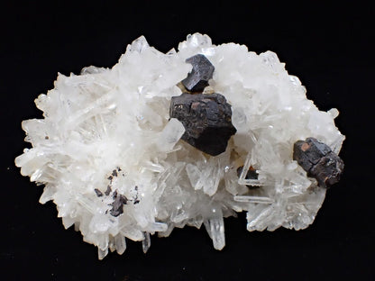 Black Pyrite with Quartz Cluster – Fengjiashan Mine, China - Legacy Crystals and Minerals
