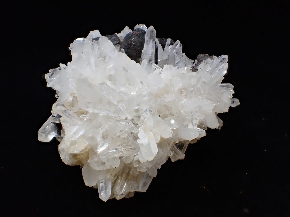 Black Pyrite with Quartz Cluster – Fengjiashan Mine, China - Legacy Crystals and Minerals
