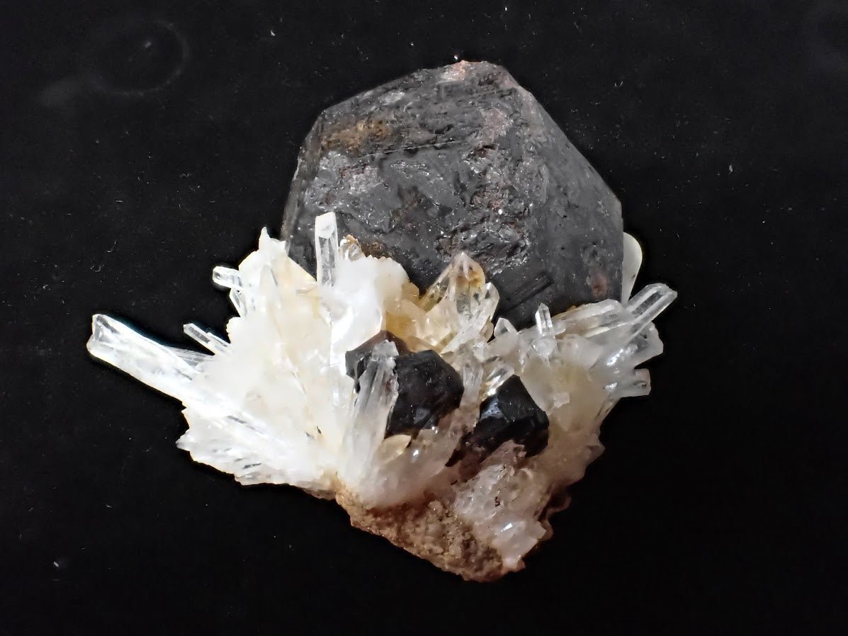 Black Pyrite with Quartz – Fengjiashan Mine (2" Specimen) - Legacy Crystals and Minerals