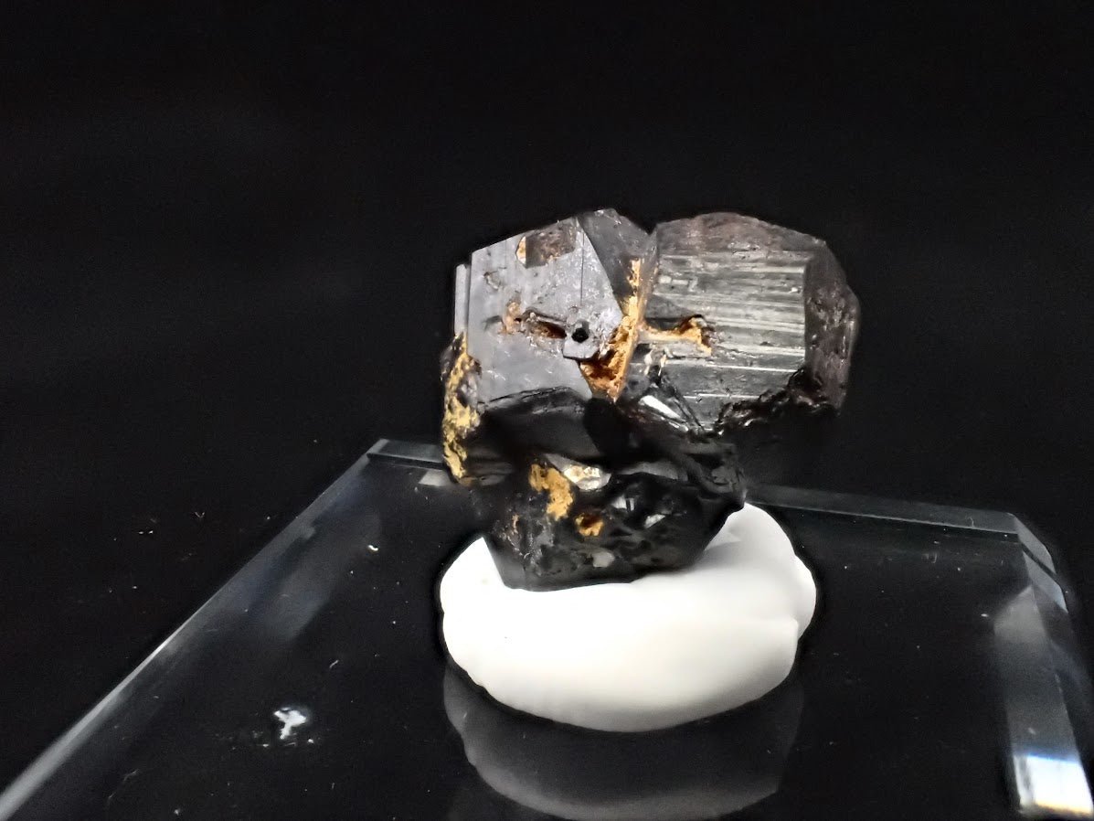 Black Pyrite with Quartz – Miniature Twinned Cluster (8g) - Legacy Crystals and Minerals