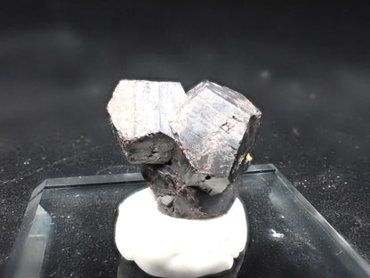 Black Pyrite with Quartz – Miniature Twinned Cluster (8g) - Legacy Crystals and Minerals