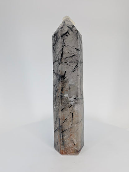 Polished Brazilian Black Tourmaline in Quartz – side profile