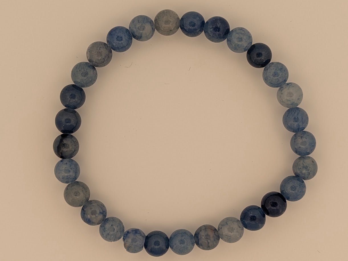 Blue Aventurine Bracelet — 6mm & 8mm Beads - Legacy Crystals and Minerals