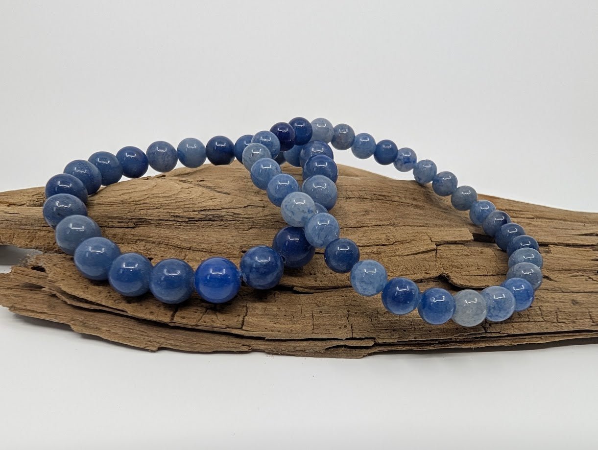 Blue Aventurine Bracelet — 6mm & 8mm Beads - Legacy Crystals and Minerals