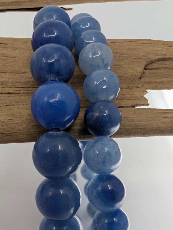 Blue Aventurine Bracelet — 6mm & 8mm Beads - Legacy Crystals and Minerals