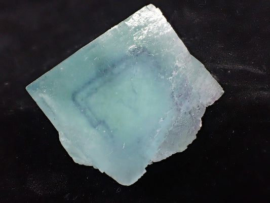 Blue Jelly Fluorite with Deep Square Phantom – Yaogangxian Mine (YGX), China - Legacy Crystals and Minerals
