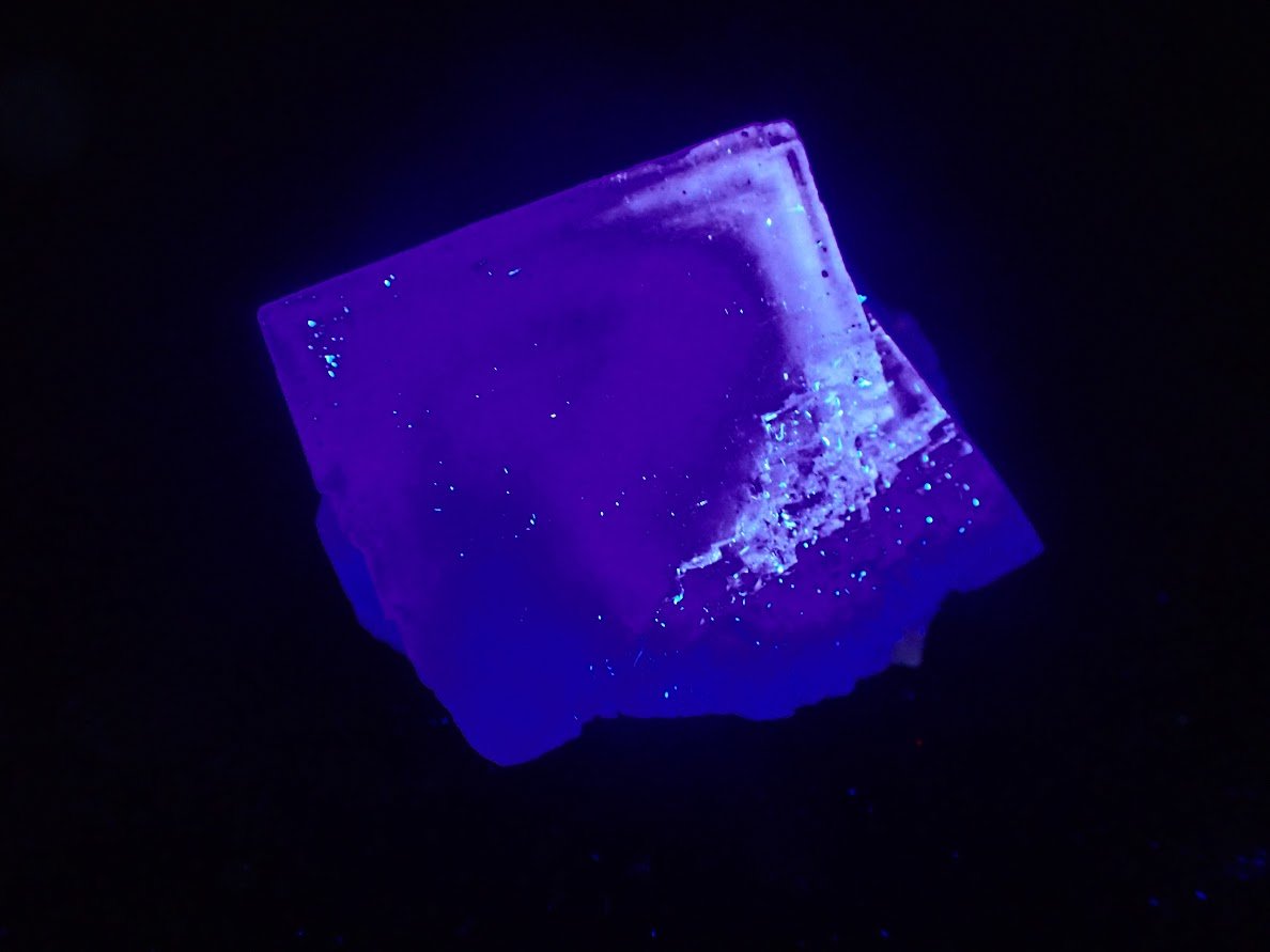 Blue Jelly Fluorite with Deep Square Phantom – Yaogangxian Mine (YGX), China - Legacy Crystals and Minerals