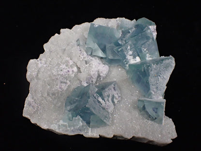 Blue Jelly Fluorite with Phantom on Druzy Quartz – YGX, China - Legacy Crystals and Minerals