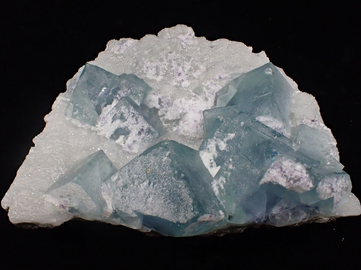 Blue Jelly Fluorite with Phantom on Druzy Quartz – YGX, China - Legacy Crystals and Minerals