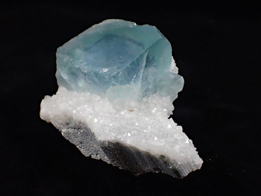 Blue Jelly Fluorite with Phantom on Quartz Matrix – Yaogangxian Mine (YGX), China - Legacy Crystals and Minerals