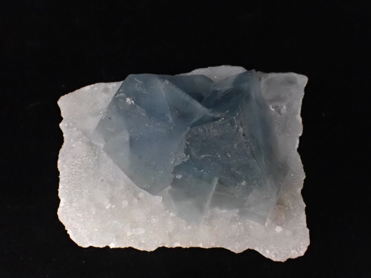 Blue Jelly Fluorite with Phantom on Quartz Matrix – Yaogangxian Mine (YGX), China - Legacy Crystals and Minerals